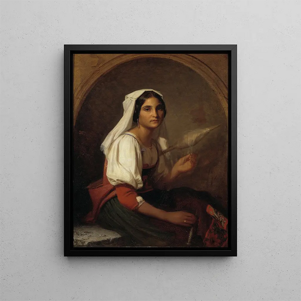 Uno Troili - An Italian Woman Spinning Flax.webp