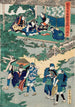 Akt VI Kampei Signiert das Rollbild der Vierundvierzig Rônin Okaru nach dem Verkauf, wird im Palanquin zum Bordell in Kyoto gebracht - Utagawa Kunisada Toyokuni III — Ansicht des Kunstwerks