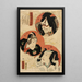 Schauspieler Ichikawa Danjr V in Akushichibei Kagekiyo Ichikawa Danjr VI in Hanakawado Sukeroku und Ichikawa Kodanji IV in Kitsune Tadanobu - Utagawa Kunisada Toyokuni III — gerahmtes Bild an der Wand