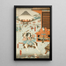 Angriff in der Nacht der Brüder Soga, Soga no Jūrō Sukenari und Koga no Saburō - Utagawa Kunisada Toyokuni III — gerahmtes Bild an der Wand