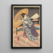 Szene bei Regen auf einer Brücke - Utagawa Kunisada Toyokuni III — gerahmtes Bild an der Wand