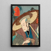 Schauspieler Bandō Hikosaburō III in Inamura Magoemon und der Station Inamura zwischen Yoshida und Goyu - Utagawa Kunisada Toyokuni III — gerahmtes Bild an der Wand