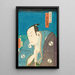 Schauspieler Kataoka Nizaemon in der Rolle des Ōboshi Yuranosuke, Anführer der 47 Ronin - Utagawa Kunisada Toyokuni III — gerahmtes Bild an der Wand