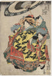 Die Kurtisanen Hanamurasaki und Koshikibu aus dem Haus Tamaya, die im Regen spazieren gehen - Utagawa Kunisada Toyokuni III — Ansicht des Kunstwerks