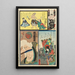 Brigade Chi Dixième groupe Quartier des théâtres à Saruwaka Schauspieler Ichikawa Ebiz V in alter Frau des einsamen Hauses - Utagawa Kuniyoshi — gerahmtes Bild an der Wand