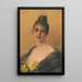Frau mit gelben Blumen im Dekolleté - Vincent Covey — gerahmtes Bild an der Wand