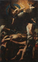 Studie für Das Martyrium des heiligen Procs und des heiligen Martinien - Valentin de Boulogne — gerahmtes Bild an der Wand