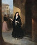 Eine schöne spanische Frau mit einem Fächer - Valeriano Domínguez Bécquer — Ansicht des Kunstwerks