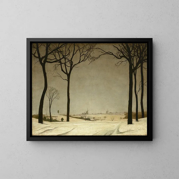 Ein verschneiter Landschaft in Tiegem - Valerius De Saedeleer — gerahmtes Bild an der Wand