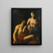 Hercule und Omphale - Venezianische Schule — gerahmtes Bild an der Wand