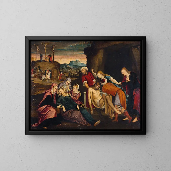 Die Kreuzabnahme Christi - Venezianische Schule — gerahmtes Bild an der Wand
