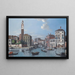 Venedig, der Eingang des Großen Kanals bei S. Geremia - Venezianische Schule — gerahmtes Bild an der Wand