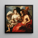 Venus und Cupido, Jupiter und Merkur - Venezianische Schule — gerahmtes Bild an der Wand