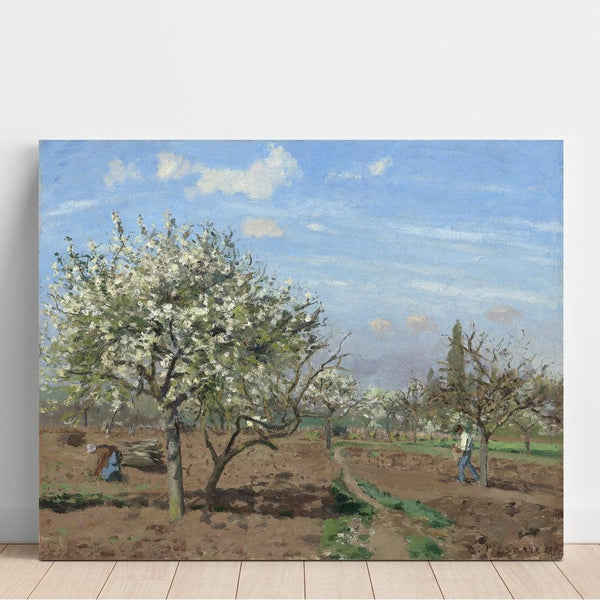 Reproduktion des Gemäldes Blumenreicher Obstgarten, Louveciennes - Camille Pissarro