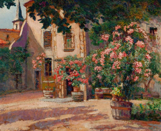 Französisches Innenhof-Gemälde - Victor Charreton — Ansicht des Kunstwerks