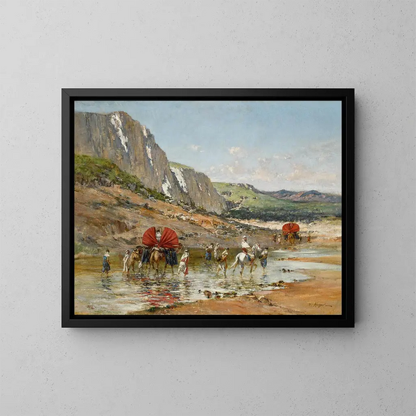 Traversée du Wadi - Victor Huguet — gerahmtes Bild an der Wand