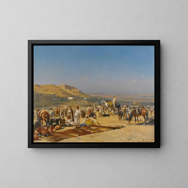 Märkte in der Wüste - Victor Huguet — gerahmtes Bild an der Wand