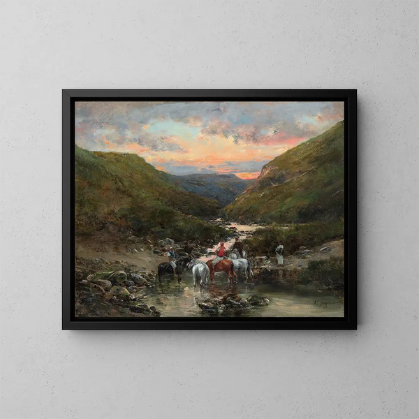 Ravin près de Biskra - Victor Huguet — gerahmtes Bild an der Wand
