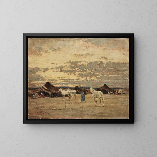 Regelung bei Morgengrauen - Victor Huguet — gerahmtes Bild an der Wand