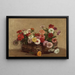 Korb mit Zinnien - Victoria Fantin-Latour — gerahmtes Bild an der Wand