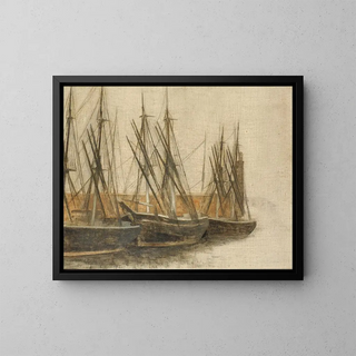 vom Christianshavn-Kanal in Kopenhagen - Vilhelm Hammershøi — gerahmtes Bild an der Wand