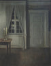 Innenraum-Gemälde mit zwei Kerzen - Vilhelm Hammershøi — Ansicht des Kunstwerks