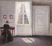 Innenraum-Gemälde an der Strandgade, Sonnenlicht auf dem Boden - Vilhelm Hammershøi — Ansicht des Kunstwerks