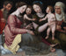 Die Heilige Familie mit dem Kind Johannes, Elisabeth und Anna - Vincent Sellaer — Ansicht des Kunstwerks