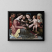 Die Heilige Familie mit dem Kind Johannes, Elisabeth und Anna - Vincent Sellaer — gerahmtes Bild an der Wand