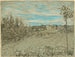 Cottages avec une femme travaillant au milieu du paysage - Vincent van Gogh — Ansicht des Kunstwerks