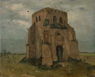 Vincent van Gogh - The old church tower at Nuenen The peasants churchyard.webp
