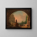 Fantastische orientalische Landschaft, gesehen durch eine Arkade - Vinzenz Fischer — gerahmtes Bild an der Wand