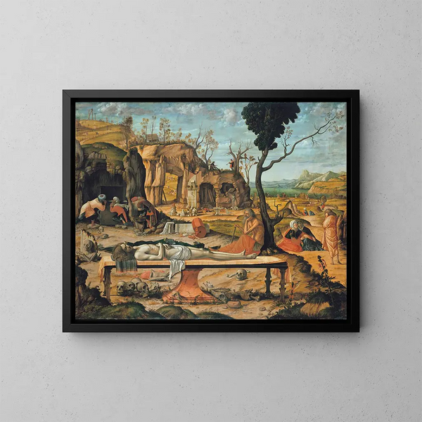 Vorbereitung des Grabes Christi - Vittore Carpaccio — gerahmtes Bild an der Wand