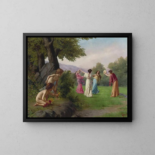Spionierend auf ihr Ziel - Vittorio Reggianini — gerahmtes Bild an der Wand