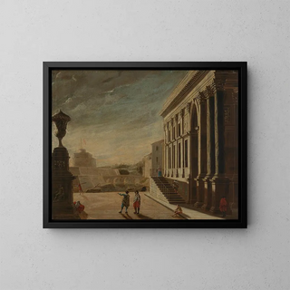 Viviano Codazzi - Rmische Phantasievedute mit Blick auf die Engelsburg.webp