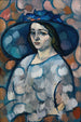 Dame im blauen Hut - Vladimir Baranov-Rossiné — Ansicht des Kunstwerks