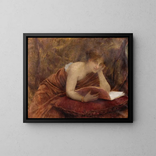 Eine vorübergehende Ablenkung - Vlaho Bukovac — gerahmtes Bild an der Wand