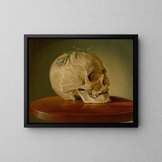 Vojtech Klimkovi - Still Life with a Skull and a ForgetMeNot.webp