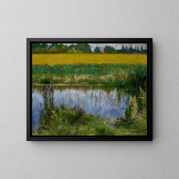 Feld der Lupinen - Władysław Podkowiński — gerahmtes Bild an der Wand