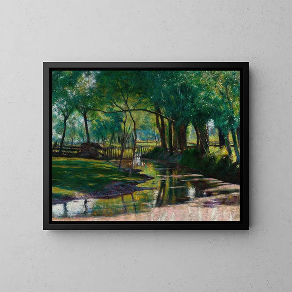 Landschaft mit Bach - Władysław Podkowiński — gerahmtes Bild an der Wand