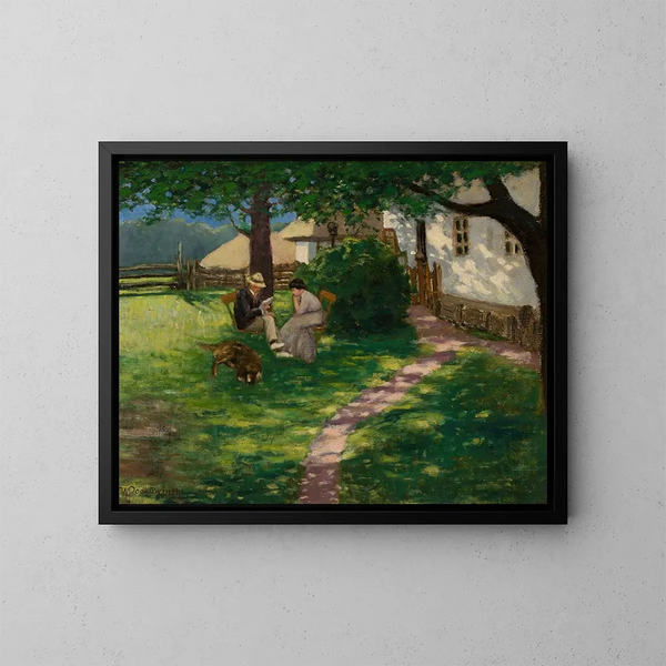 Im Garten - Władysław Podkowiński — gerahmtes Bild an der Wand