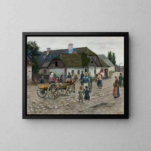 Straße in Siennica - Władysław Podkowiński — gerahmtes Bild an der Wand