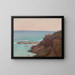 Wadysaw lewiski - Marine landscape with three small boats.webp