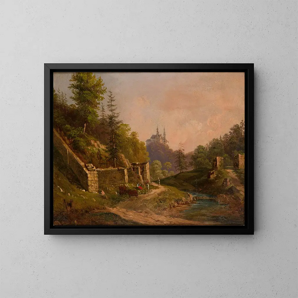 Ansicht von Czerna bei Krzeszowice - Walery Eljasz-Radzikowski — gerahmtes Bild an der Wand