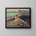 Frau mit rotem Schal am Meer - Walt Kuhn — gerahmtes Bild an der Wand