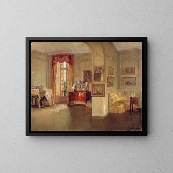 Innenansicht des Château du Brau - Walter Gay — gerahmtes Bild an der Wand