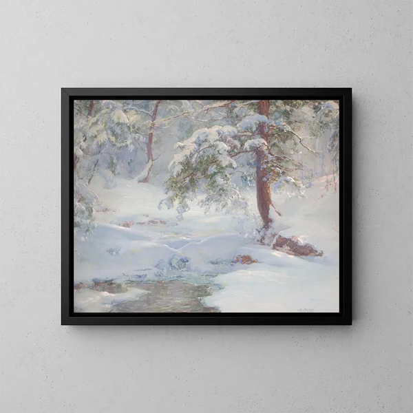 Eine Winteridylle - Walter Launt Palmer — gerahmtes Bild an der Wand