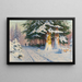Jäger, der im Winterwald nach Hause kommt - Walter Moras — gerahmtes Bild an der Wand
