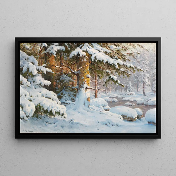 Winter im Wald - Walter Moras — gerahmtes Bild an der Wand