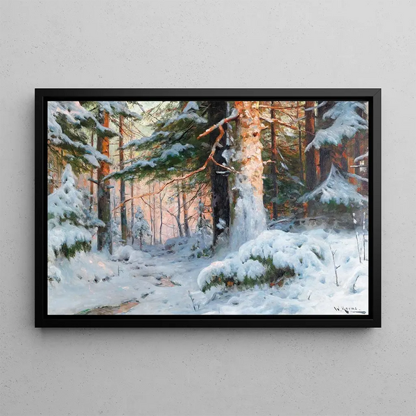 Winterlandschaft - Walter Moras — gerahmtes Bild an der Wand
